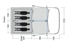 Outwell Springville 4SA Tent (2023) -Outwell || Vango || Vango Airbeam Sales Store 111275 springville 4sa drawing floorplan3
