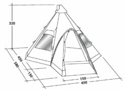 Robens Kiowa Tipi Tent (2023) -Outwell || Vango || Vango Airbeam Sales Store 130111 kiowa drawing perspective 1834