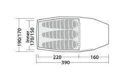 Robens Pioneer 3EX Tent (2022) -Outwell || Vango || Vango Airbeam Sales Store 130275 pioneer 3ex drawing floorplan3