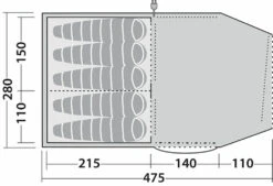 Robens Double Dreamer 5 Tent (2023) 21 Robens Double Dreamer 5 Tent (2023) -Outwell || Vango || Vango Airbeam Sales Store 130279 double dreamer 5 drawing floorplan3