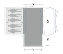 Outwell Oakdale 5PA Flat Woven Carpet -Outwell || Vango || Vango Airbeam Sales Store 170892 flat woven carpet oakdale 5pa drawing floorplan2
