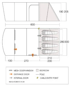 Vango Aether Poled 450XL Tent (2022) -Outwell || Vango || Vango Airbeam Sales Store aether 450xl floorplan low