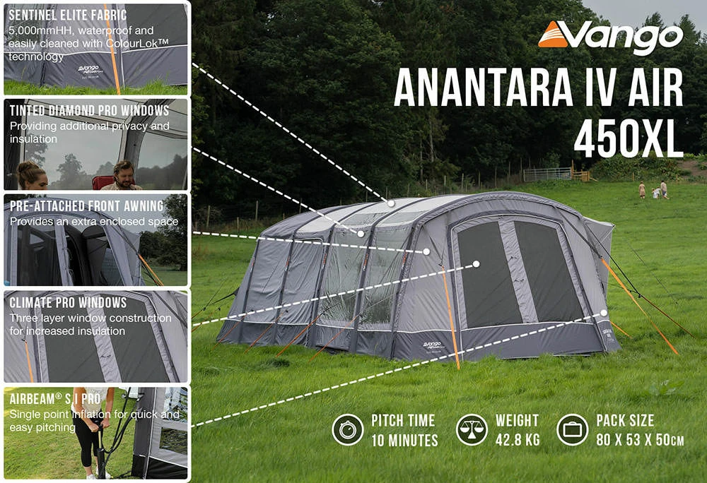 Vango Airbeam Vango Anantara IV 450xl Air Tent (2023) 6 Vango Airbeam Vango Anantara IV 450xl Air Tent (2023) - Image 6