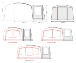 Outdoor Revolution Camp Star Side Porch (500xl, 600, 700) (2022) -Outwell || Vango || Vango Airbeam Sales Store campstar side porch floorplans 1