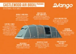 Vango Airbeam Vango Castlewood Air 800XL Tent Package (2023) -Outwell || Vango || Vango Airbeam Sales Store castlewood air 800xl package