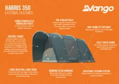 Vango Harris 350 Poled Tent (2023) -Outwell || Vango || Vango Airbeam Sales Store harris 350 infographic