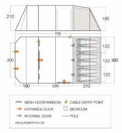 Vango Joro Poled 600XL Tent (2022) -Outwell || Vango || Vango Airbeam Sales Store joro 600xl floorplan low