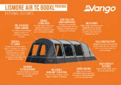 Vango Airbeam Vango Lismore Air TC 600XL Tent Package (2023) -Outwell || Vango || Vango Airbeam Sales Store lismore air tc 600xl package