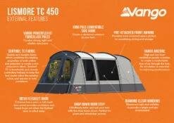 Vango Lismore TC 450 Poled Tent Package (2023) -Outwell || Vango || Vango Airbeam Sales Store lismore tc 450 infographic