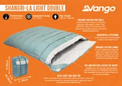 Vango Shangri-La Light Double Sleeping Bag (2023) -Outwell || Vango || Vango Airbeam Sales Store shangri la light double infographic 1