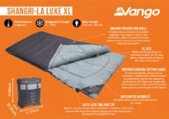 Vango Shangri-La Luxe XL Sleeping Bag (2023) -Outwell || Vango || Vango Airbeam Sales Store shangri la luxe xl infographic 1
