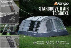 Vango Airbeam Vango Stargrove II TC 600XL Air Tent (2022) -Outwell || Vango || Vango Airbeam Sales Store stargrove ii air tc 600xl low res2