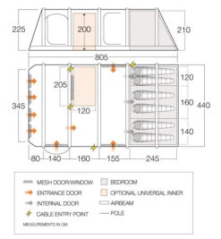 Vango Airbeam Vango Anantara IV TC 650xl Air Tent (2023) -Outwell || Vango || Vango Airbeam Sales Store vango 2021 airbeam si pro floorplan anantara iii air tc 650xl 1