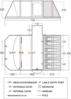 Vango Airbeam Vango Homestead II Air 650xl Tent -Outwell || Vango || Vango Airbeam Sales Store vango 2021 tents floorplan homestead ii air 650xl v2 1