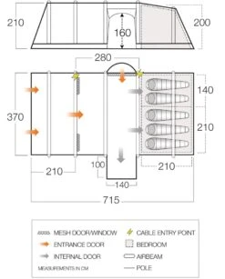 Vango Airbeam Vango Rome II Air 550XL Tent Package (2023) -Outwell || Vango || Vango Airbeam Sales Store vango 2021 tents floorplan rome air 550xl hi