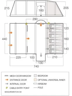 Vango Airbeam Vango Rome II Air 650XL Tent Package (2023) -Outwell || Vango || Vango Airbeam Sales Store vango 2021 tents floorplan rome air 650xl hi