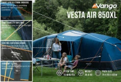 Vango Airbeam Vango Vesta Air 850xl Tent (2023) Bundle -Outwell || Vango || Vango Airbeam Sales Store vesta air 850xl low res2